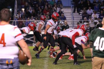 The Camden Hills defense in its Sept. 6 game against Old Town. (Courtesy Sally Russillo)