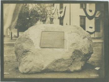 The Conway Boulder on Elm Street in Camden. (Image courtesy Barbara F. Dyer)