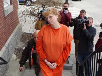 In April 2018, PenBayPilot.com writer and photographer Erica Thoms took this photo of Sharon Carillo, as she walked into a Belfast court house. Thoms earned first place in the Maine Press Association 2019 annual newspaper contest in the news photo category, with judges remarking: “It’s hard to get good court shots when the defendant is facing away. Great shot!)”