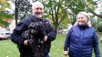 Marty and Andi Hamalainen with “Brody.” (Photo by Sarah Shepherd)