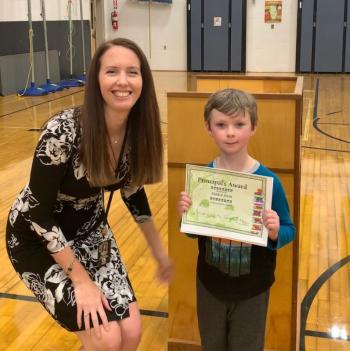 Principal Ainlsee Riley and Maden Jovin. (Photo courtesy Thomaston Grammar School)
