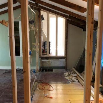 The renovation process. (Courtesy Carolyn and Rick Bentzinger)