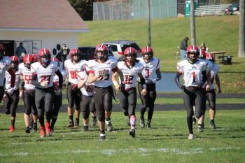The Camden Hills football team in its Oct. 19 game against Lisbon/St Dominic. (Courtesy Sally Russillo)