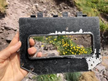 A piece of a Friendship Trap Company trap. (Photo courtesy Heather Evans)