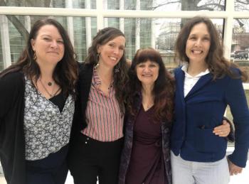 Nicole Telkes, Mary Blue, Rosemary Gladstar and Kathi Langelier celebrate their win. (Photo courtesy Katheryn Langelier)