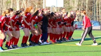 A Feet of Fire routine gets the team’s blood racing ahead of a game. (Photo courtesy Vin Contento)