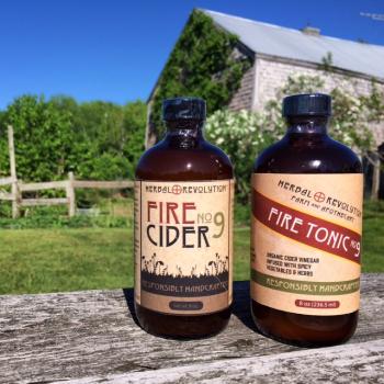 The product at the heart of the lawsuit: Kathi Langelier’s original Fire Cider No. 9 brand, before she was ordered to change the name. (Photo courtesy Katheryn Langelier)