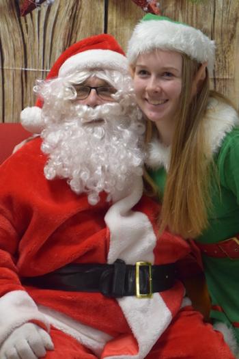 Santa and his Elf visit Thomaston Grammar School. (Photo courtesy Thomaston Grammar School)