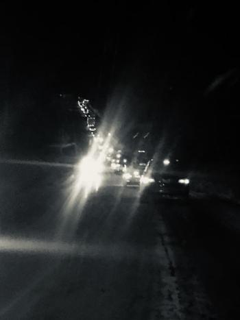 Traffic along the Western Road was backed up for one half hour from Beth’s Farm to Route 90. (Photo courtesy Elizabeth Chang)