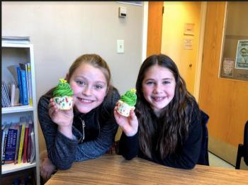 Jennika Shuman, left and Summer Staples, right. Murray surprised Summer and Jennika with specially made cupcakes for their efforts. Photo courtesy Jessica Berry.