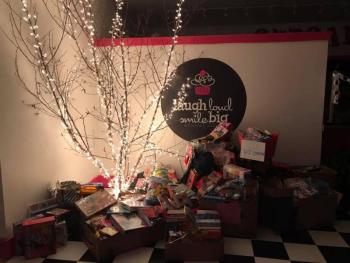 Laugh Loud Smile Big’s donation box overflowed last year. Photo courtesy Vicki Murray