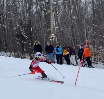 Camden Hills skier Devon Smith. (Screenshot from Mike Smith video)
