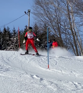 Camden Hills skier J.J. Harrington. (Screenshot from Mike Smith video)