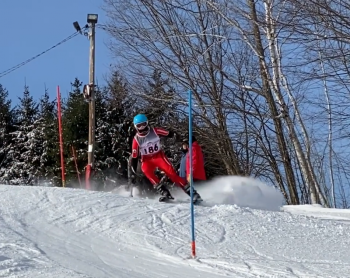 Camden Hills skier Thomas Mitchell. (Screenshot from Mike Smith video)