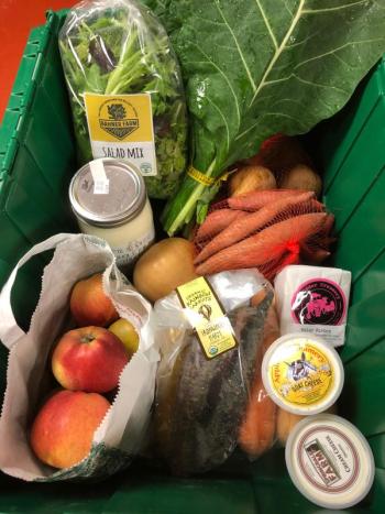 A Winter CSA box. Photo courtesy Adrienne Lee