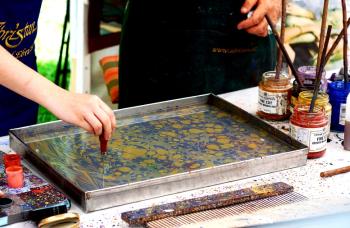 A past Art Lab in marbleization. Photo courtesy CMCA