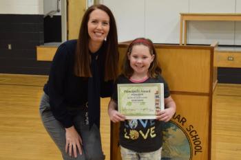 Principal Ainslee Riley and Kloe Maldonado. (Photo courtesy Thomaston Grammar School)