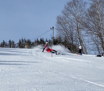 Camden Hills skier Emerson Brott. (Screenshot from Mike Smith video)