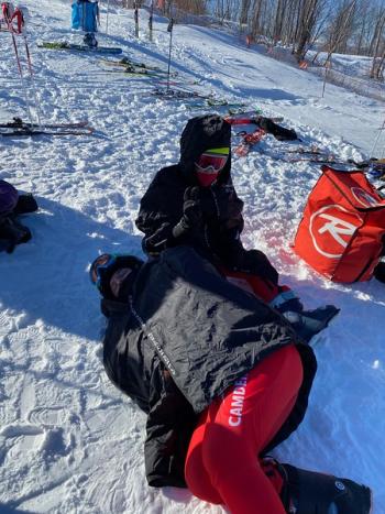 The Camden Hills alpine ski team at its Jan. 20 meet. (Courtesy Mike Smith)
