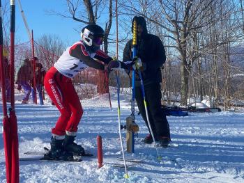 The Camden Hills alpine ski team at its Jan. 20 meet. (Courtesy Mike Smith)