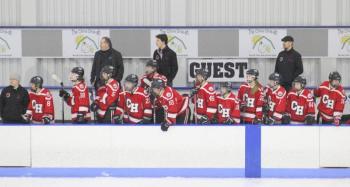 The Camden Hills ice hockey team in its Jan. 25 game. (Courtesy Molly Cole)
