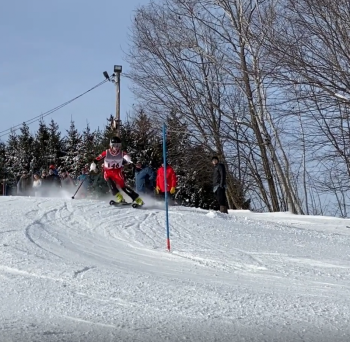 Camden Hills skier Rhys White. (Screenshot from Mike Smith video)