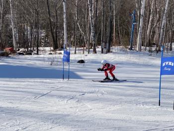 Camden Hills alpine skier Abigail Williams at the KVAC championship Feb. 5. (Courtesy Mike Smith)