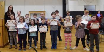 Friendship Award Recipients – Front Row: Bailee Dare, Piper McMahan, Eleanor Shortall, Kellen Purington, AJ Harvey, Addyson Schultz, Evelyn Robertson, Finn Mullen. Back Row: Principal Ainslee Riley, Addison Lincoln, Noah Blakey, Liam Orne, Ava Chamberlin, Caleb Downer, Levi Murphy, Owen Simmons. (Photo courtesy Thomaston Grammar School)