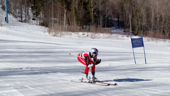 Camden Hills alpine skier Devon Smith at the KVAC championship Feb. 5. (Courtesy Mike Smith)