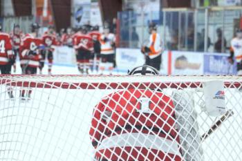 The Camden Hills ice hockey team in its Feb. 8 game against Brewer. (Courtesy Molly Cole)