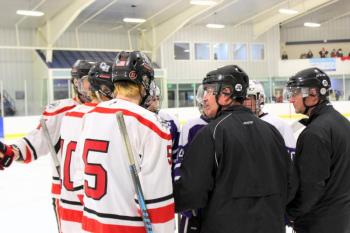 The Camden Hills ice hockey team in its Feb. 15 game against Hampden Academy. (Courtesy Molly Cole)