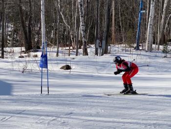 Camden Hills alpine skier Katelynn Colbry at the KVAC championship Feb. 5. (Courtesy Mike Smith)