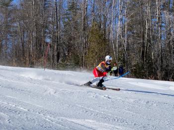 Camden Hills alpine skier Emerson Brott at the KVAC championship Feb. 8. (Courtesy Mike Smith)