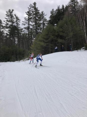 Elias Porter during the first round of elimination heats of the relay. (Courtesy Saphrona Stetson)