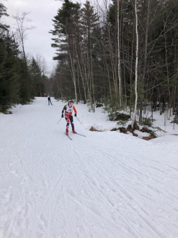 Alley Johnson approaching the finish of the 3k. (Courtesy Saphrona Stetson)