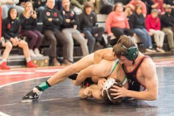 A scene from the Class A state wrestling championships. (Courtesy Sean Carnell)