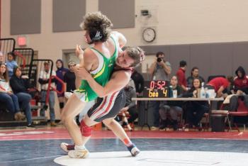 A scene from the Class A state wrestling championships. (Courtesy Sean Carnell)