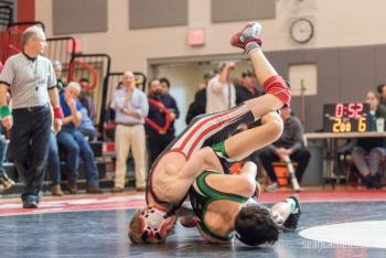 A scene from the Class A state wrestling championships. (Courtesy Sean Carnell)