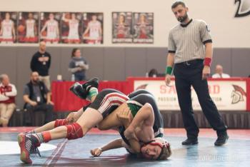 A scene from the Class A state wrestling championships. (Courtesy Sean Carnell)