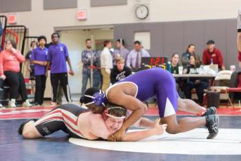 A scene from the Class A state wrestling championships. (Courtesy Sean Carnell)