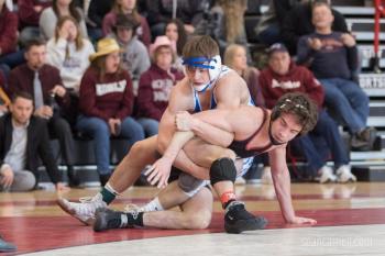 A scene from the Class A state wrestling championships. (Courtesy Sean Carnell)