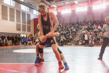 A scene from the Class A state wrestling championships. (Courtesy Sean Carnell)