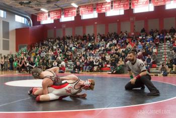 A scene from the Class A state wrestling championships. (Courtesy Sean Carnell)