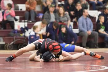 A scene from the girls wrestling state championships Feb. 19. (Courtesy Sean Carnell)