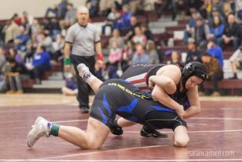 A scene from the girls wrestling state championships Feb. 19. (Courtesy Sean Carnell)