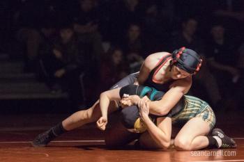 A scene from the girls wrestling state championships Feb. 19. (Courtesy Sean Carnell)