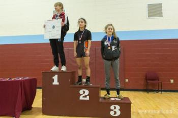A scene from the girls wrestling state championships Feb. 19. (Courtesy Sean Carnell)