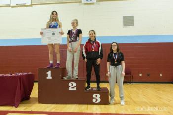 A scene from the girls wrestling state championships Feb. 19. (Courtesy Sean Carnell)