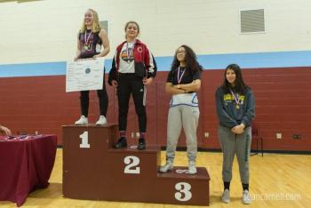 A scene from the girls wrestling state championships Feb. 19. (Courtesy Sean Carnell)