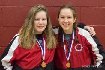 A scene from the girls wrestling state championships Feb. 19. (Courtesy Sean Carnell)